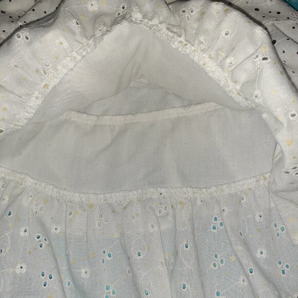 IRIS & IVY DRESS WHITE/PINK EYELET LAYERED RUFFLED SUMMER SPRING-GIRLS SIZE 24M - Picture 3 of 4